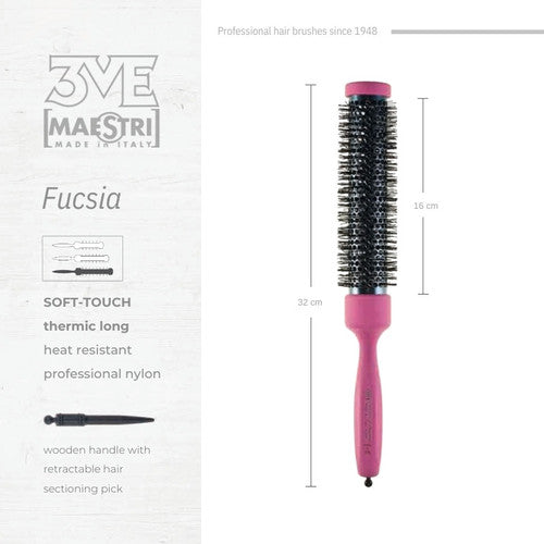 3ME Fucsia Spazzola Professionele Lange Nylon Haarborstel 42471
