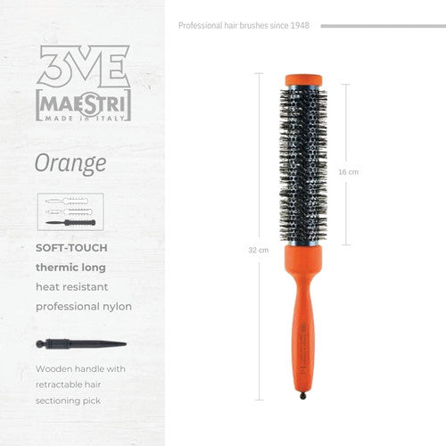 3ME Orange Spazzola Professionele Nylon Haarborstel 40471