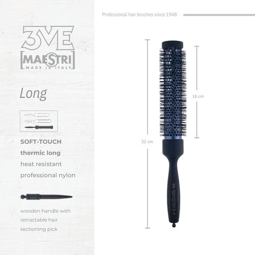 3ME Spazzola Professionele Lange Nylon Haarborstel 32471