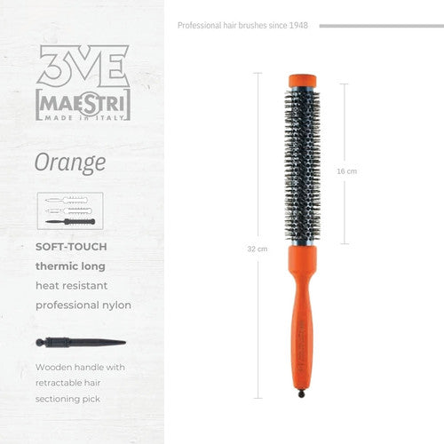 3ME Orange Spazzola Professionele Nylon Haarborstel 40461