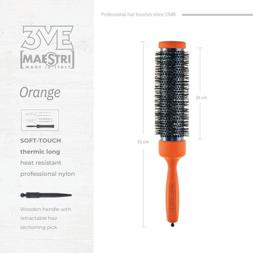 3ME Orange Spazzola Professionele Nylon Haarborstel 40481